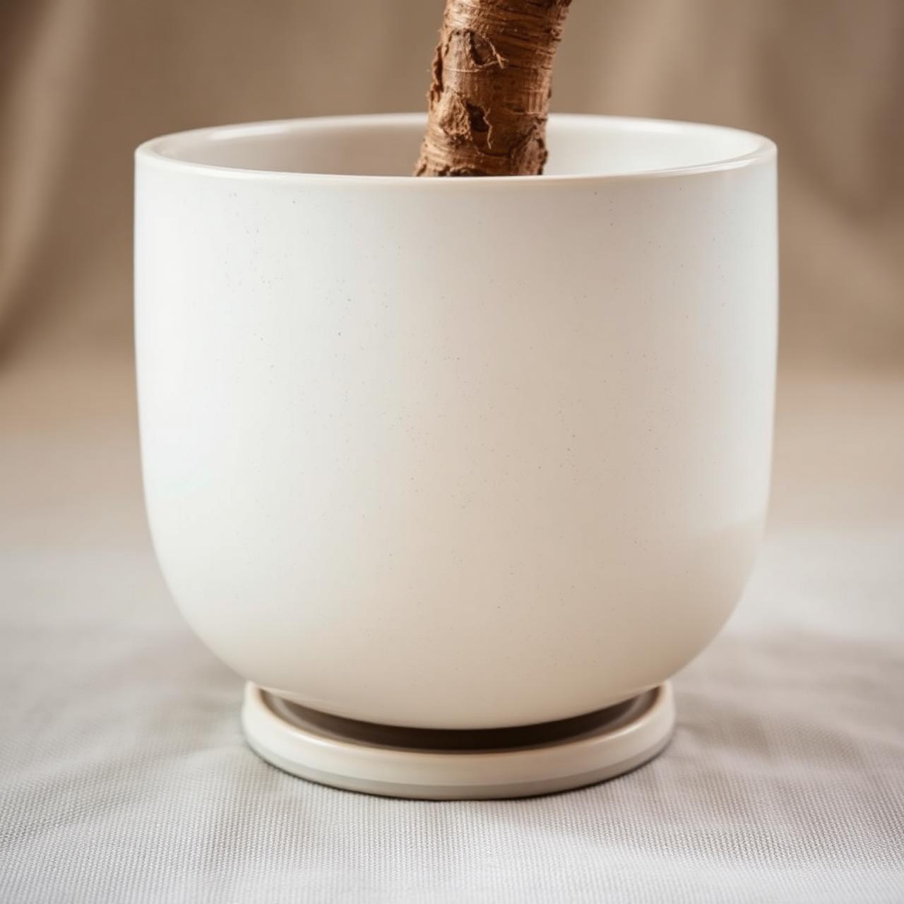 Weighted hand-finished stoneware base