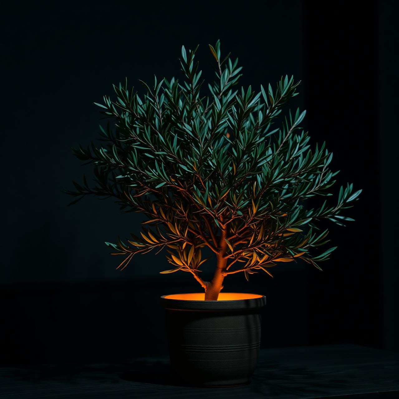 The Olive lit at night by The Glow uplight